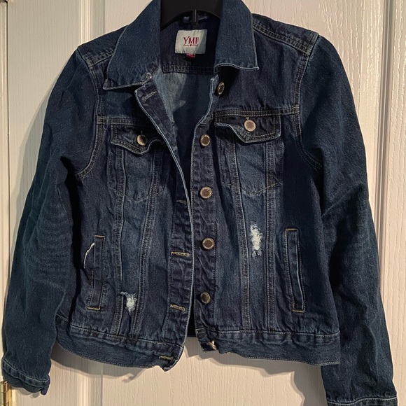 YMI Jackets & Blazers - Stressed dark wash jean jacket - M